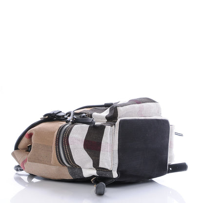 Burberry Canvas Mega Check Medium Rucksack Backpack Black 4 of 8