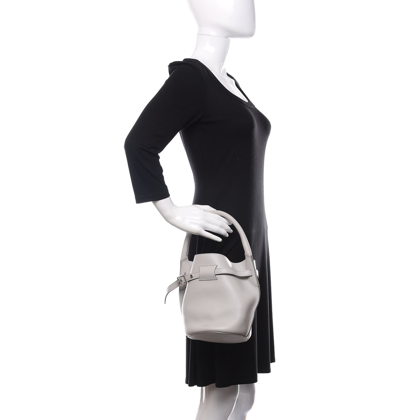 Smooth Calfskin Nano Big Bag Bucket Light Grey