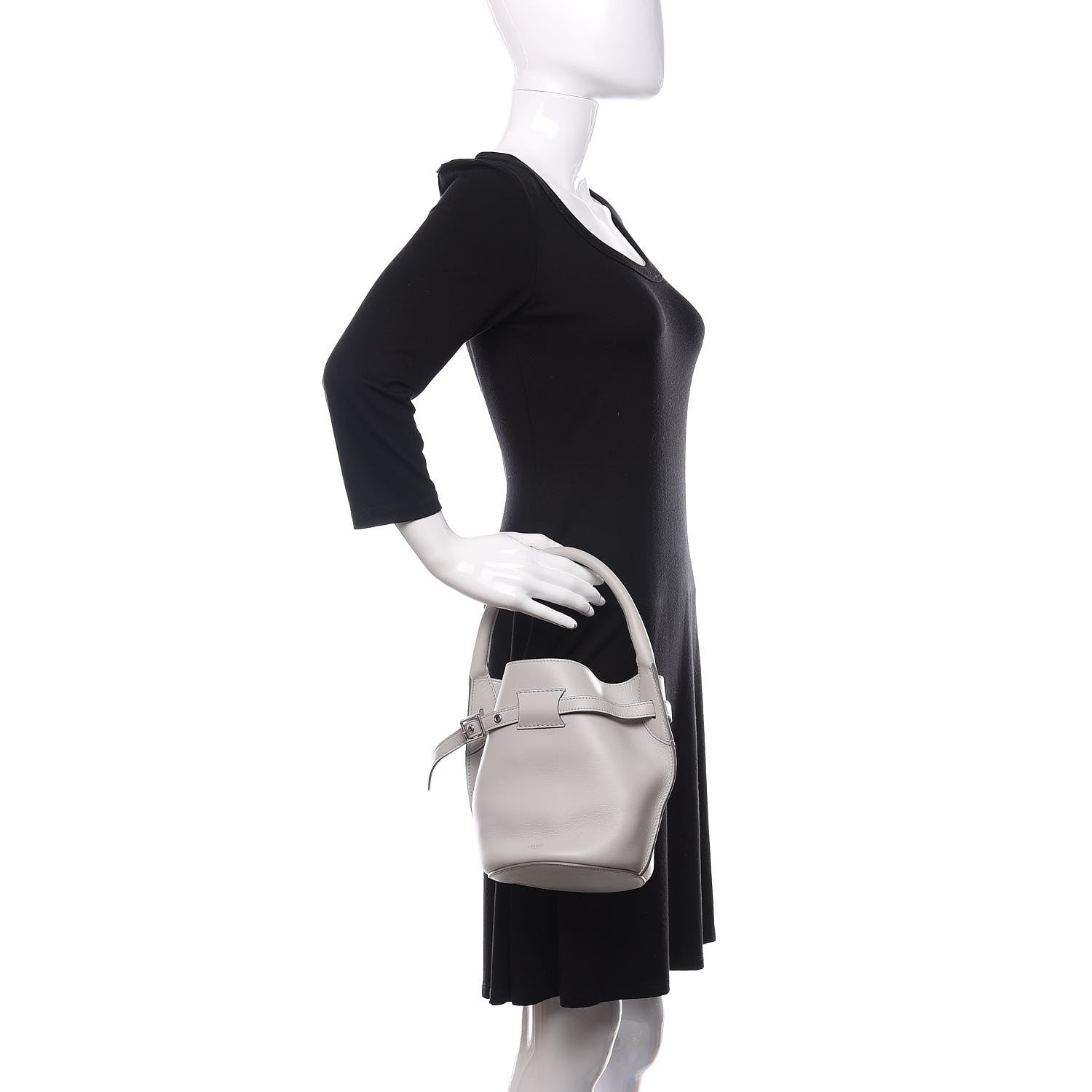 Celine Smooth Calfskin Nano Big Bag Bucket Light Grey 3 of 11