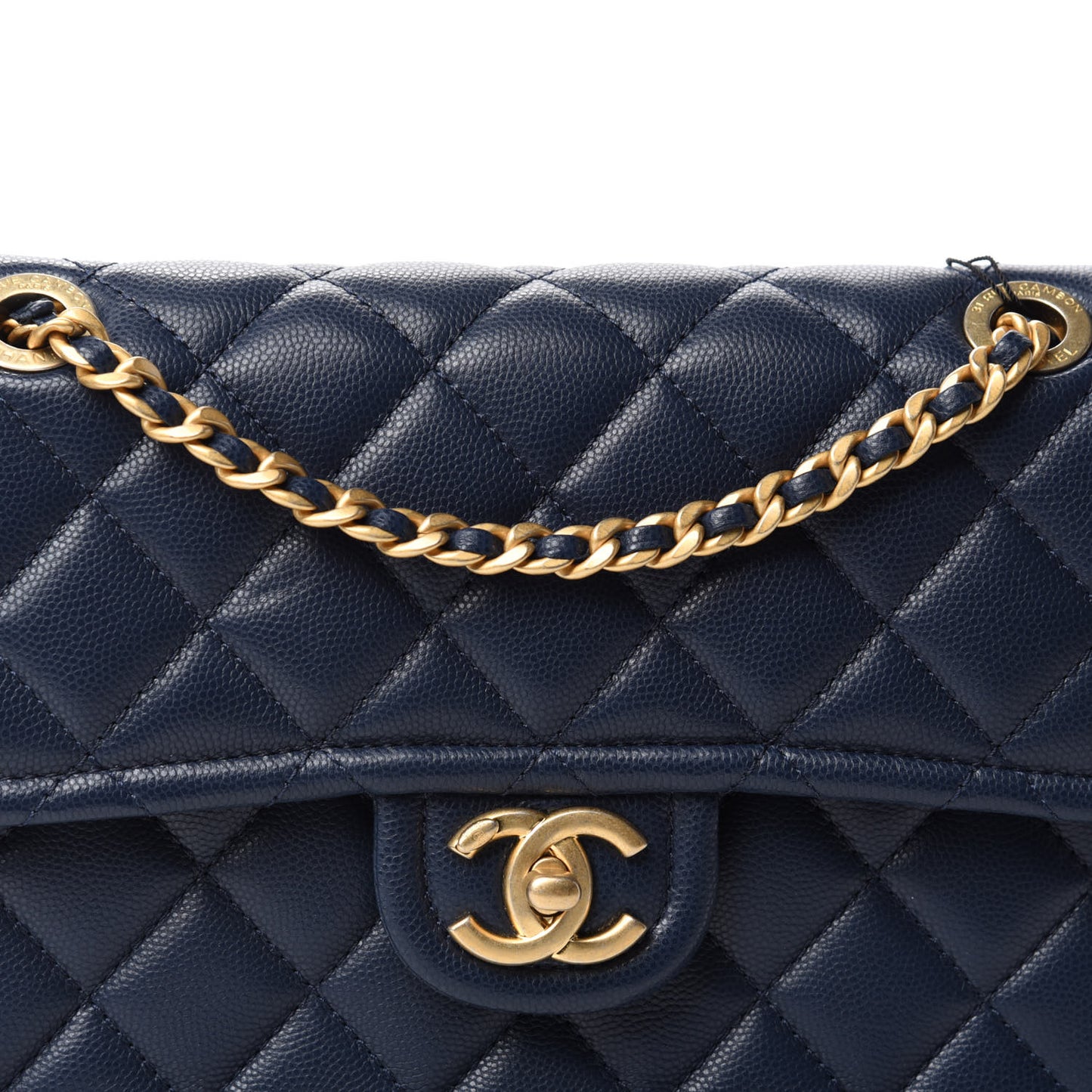 Caviar Quilted Medium Sweet Classic Flap Navy Blue