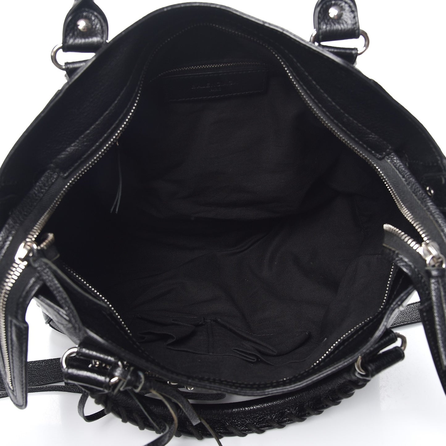 Chevre Silver Metallic Edge Hardware Velo Black