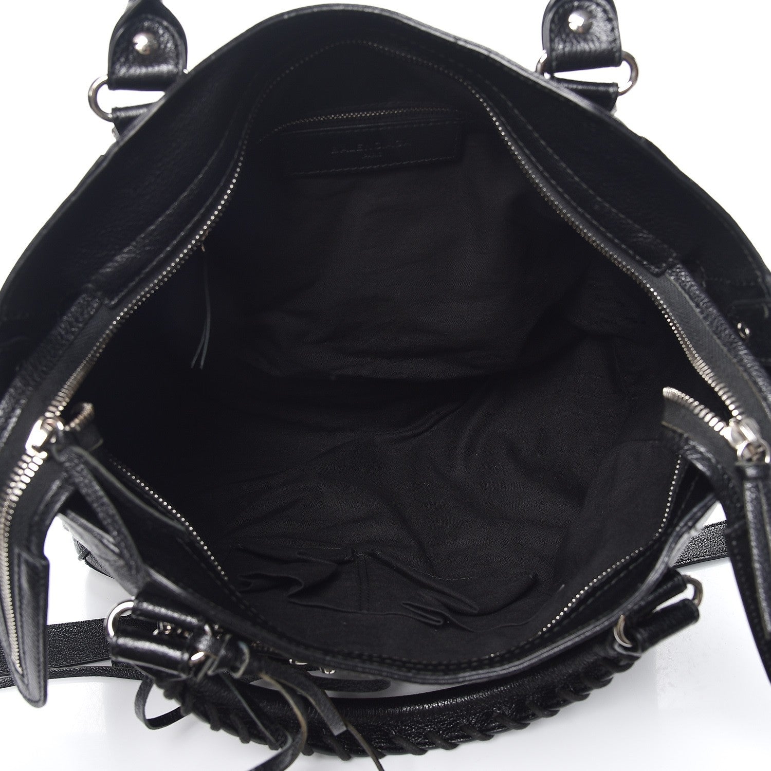 Balenciaga Chevre Silver Metallic Edge Hardware Velo Black 8 of 9
