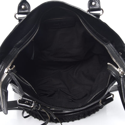 Balenciaga Chevre Silver Metallic Edge Hardware Velo Black 8 of 9