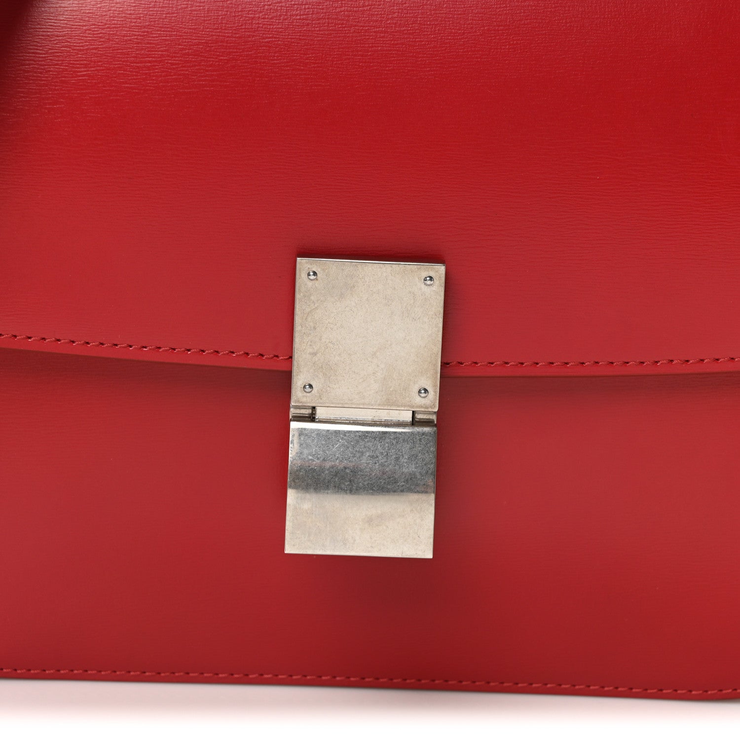 Celine Box Calfskin Medium Classic Box Flap Bag Red 8 of 10
