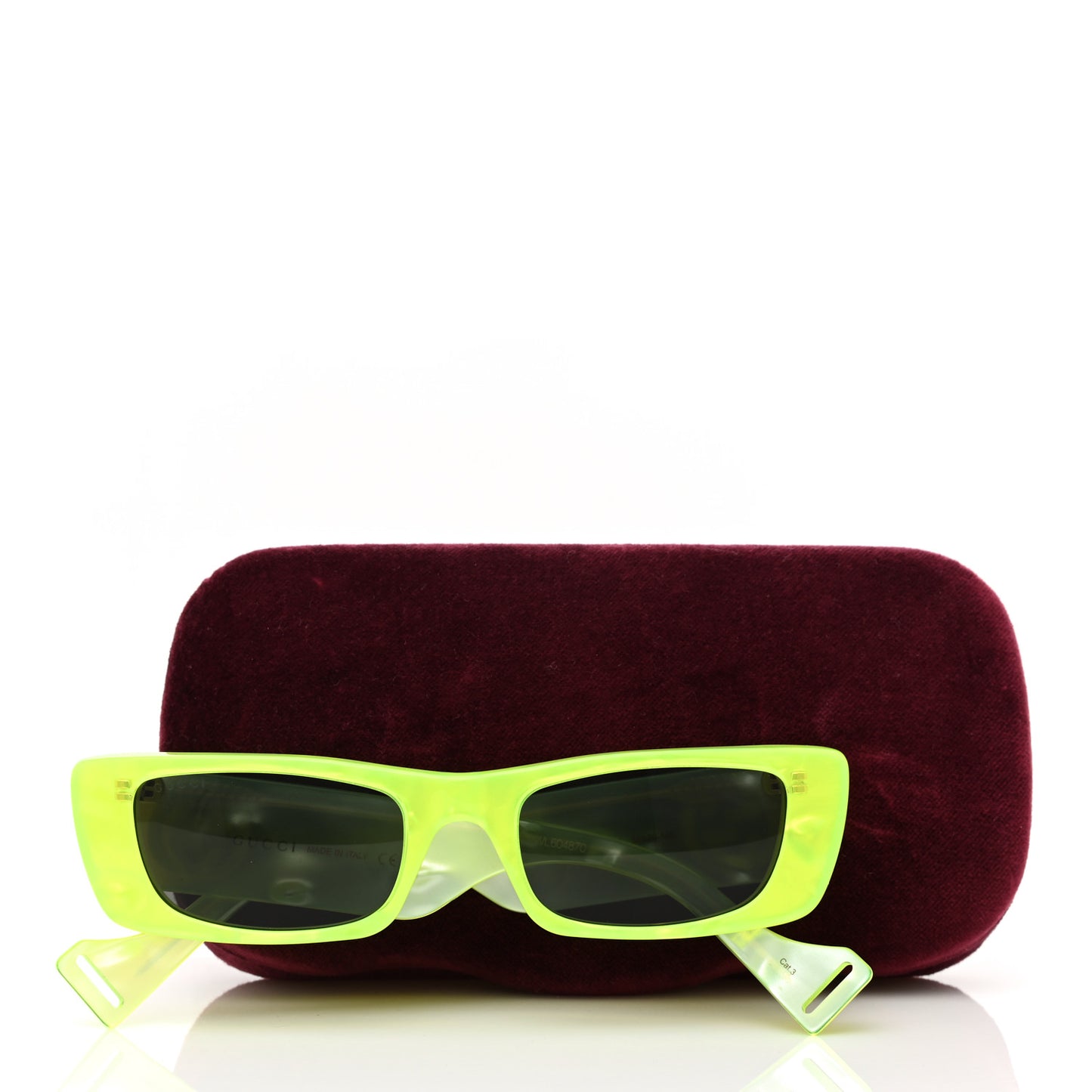 Acetate Rectangular Sunglasses GG0516S Fluorescent Yellow