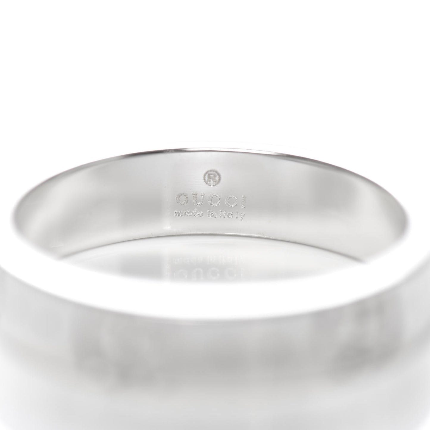 18K White Gold 4mm Icon Thin Band Ring 51 5.75