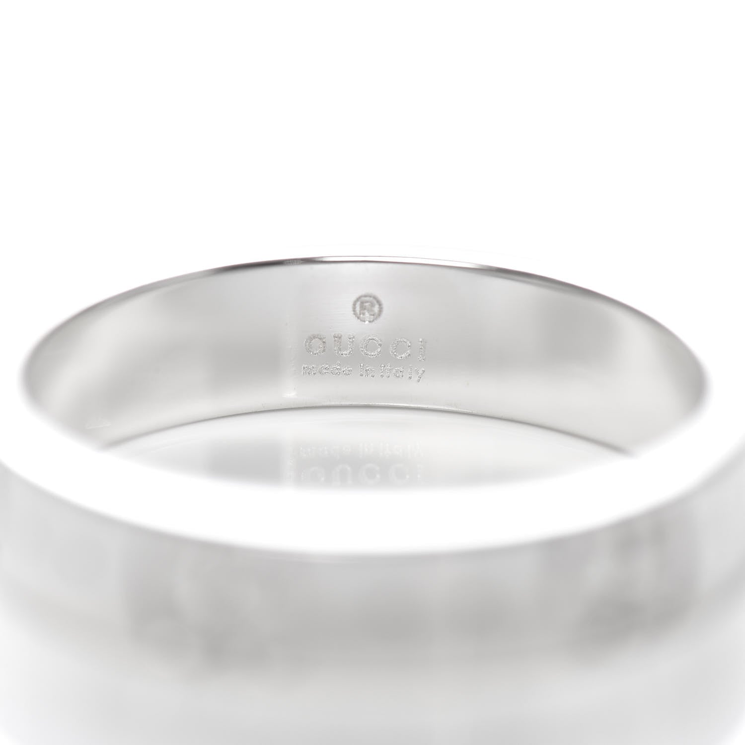 Gucci 18K White Gold 4mm Icon Thin Band Ring 51 5.75 4 of 7