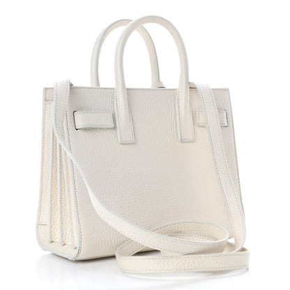 Saint Laurent Grained Calfskin Nano Sac de Jour Dove White 2 of 10