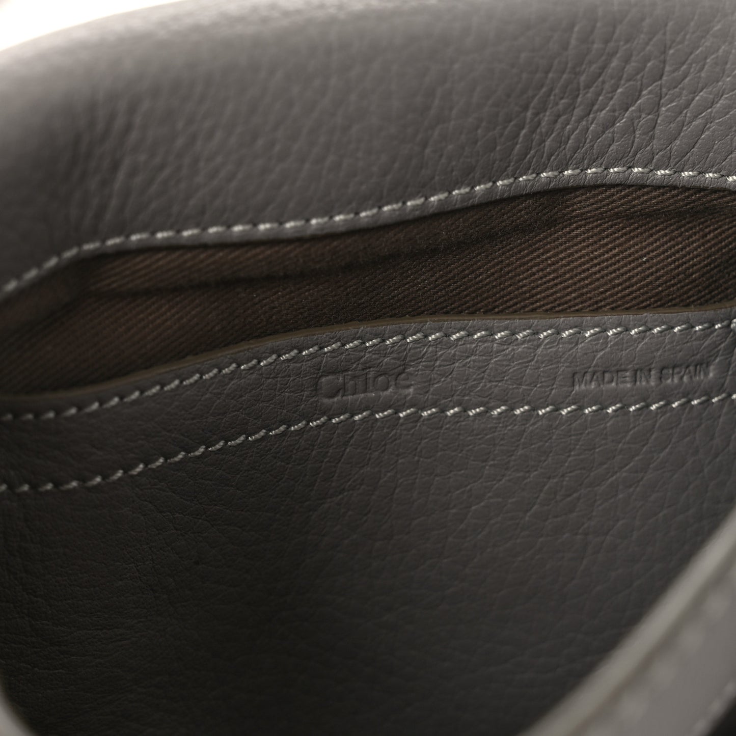 Calfskin Mini Marcie Round Crossbody Bag Grey