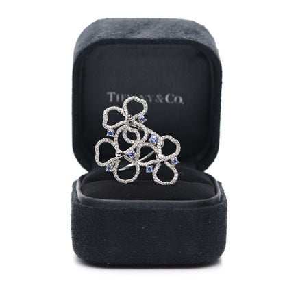 Tiffany Platinum Diamond Tanzanite Paper Flowers Open Cluster Ring 51 5.75 5 of 5