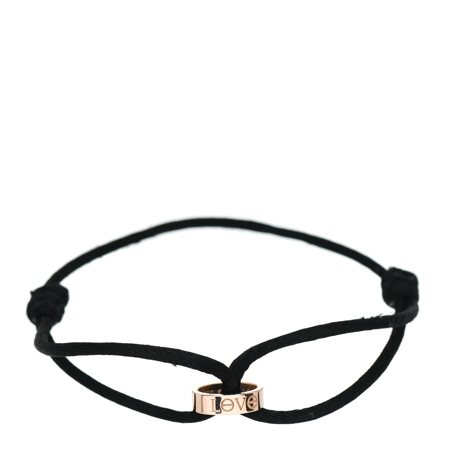 Cartier 18K Pink Gold Charity LOVE Adjustable Cord Bracelet Black 1 of 3