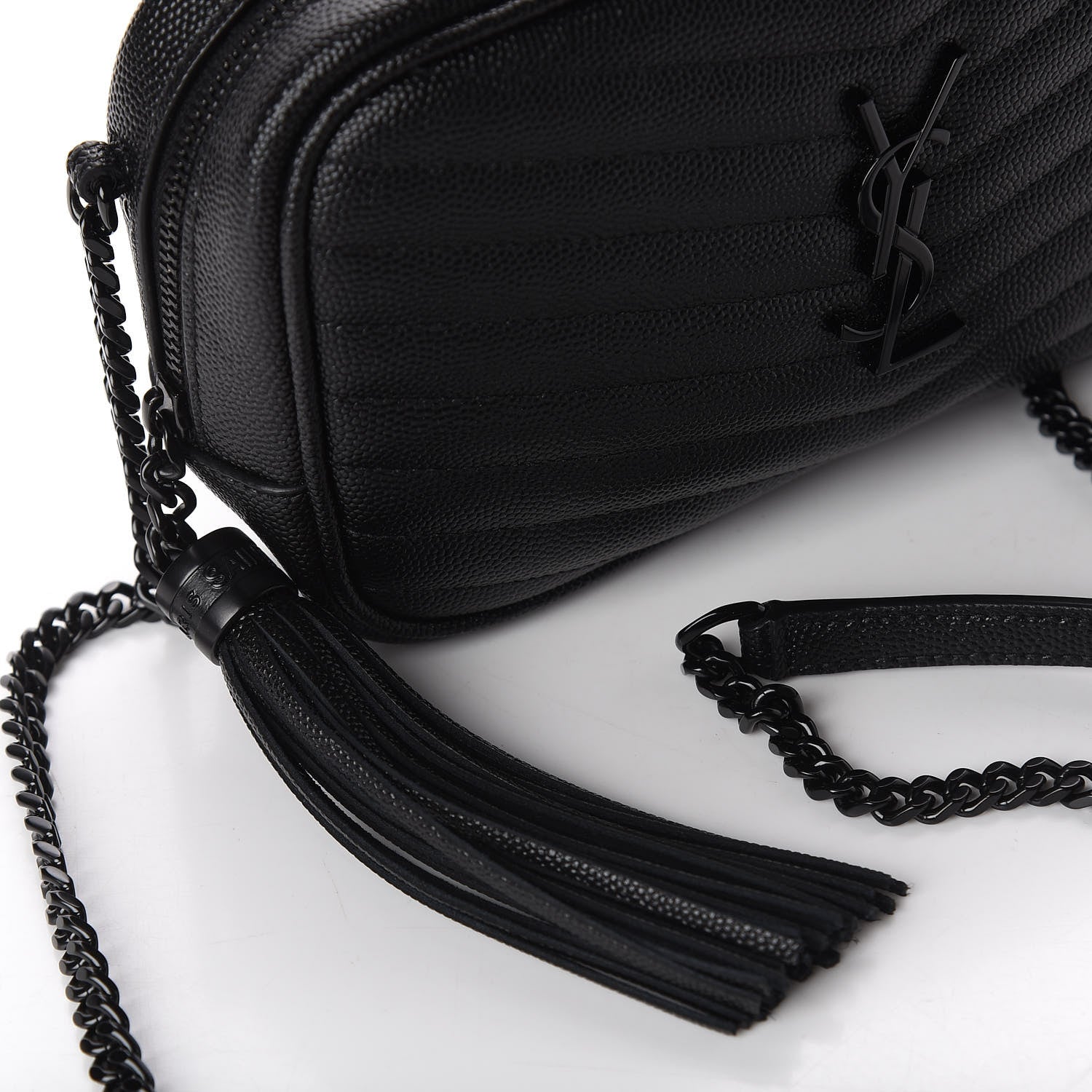 Saint Laurent Grain De Poudre Matelasse Monogram Mini Lou Camera Bag Black 11 of 12