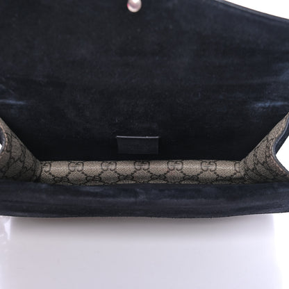 Gucci GG Supreme Monogram Suede Crystal Small Dionysus Shoulder Bag Beige Ebony Black 4 of 6