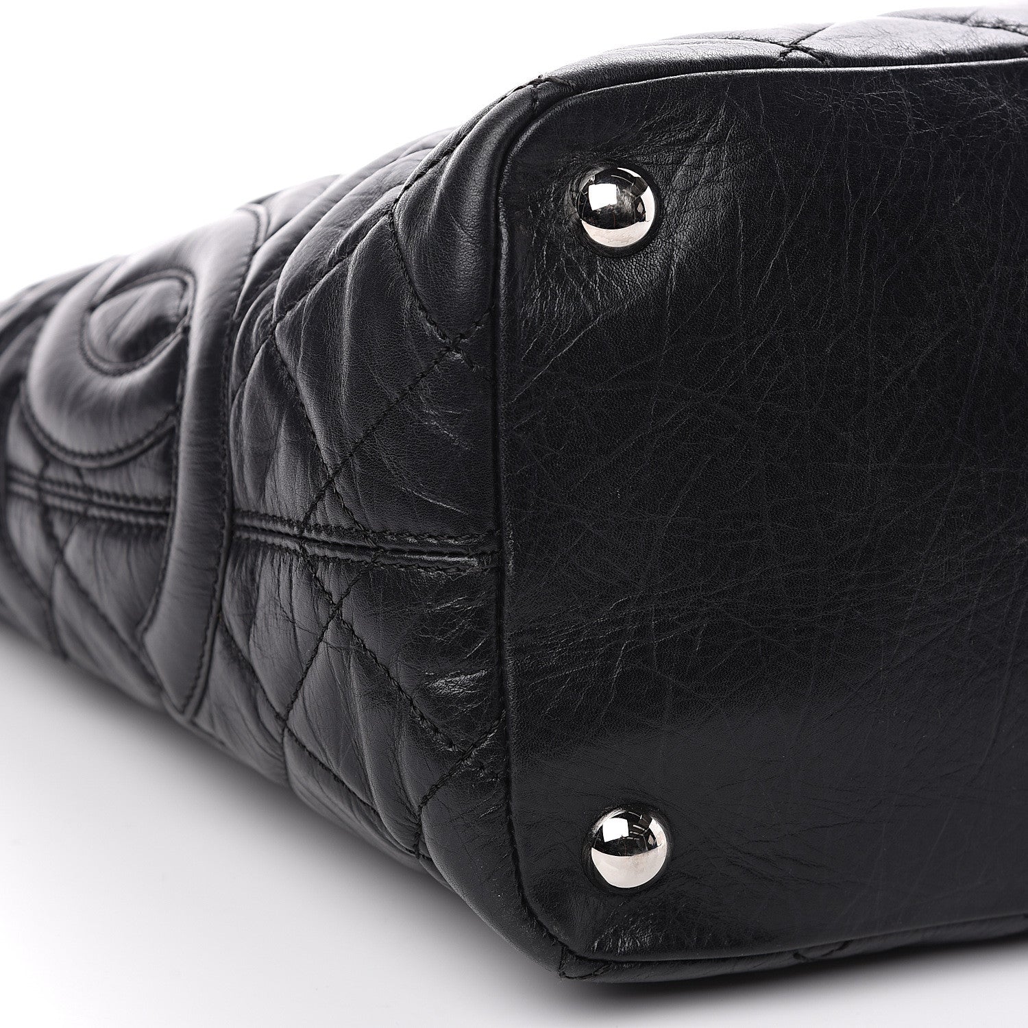 Chanel Aged Calfskin Quilted Large Cotton Club Tote Black 7 of 9