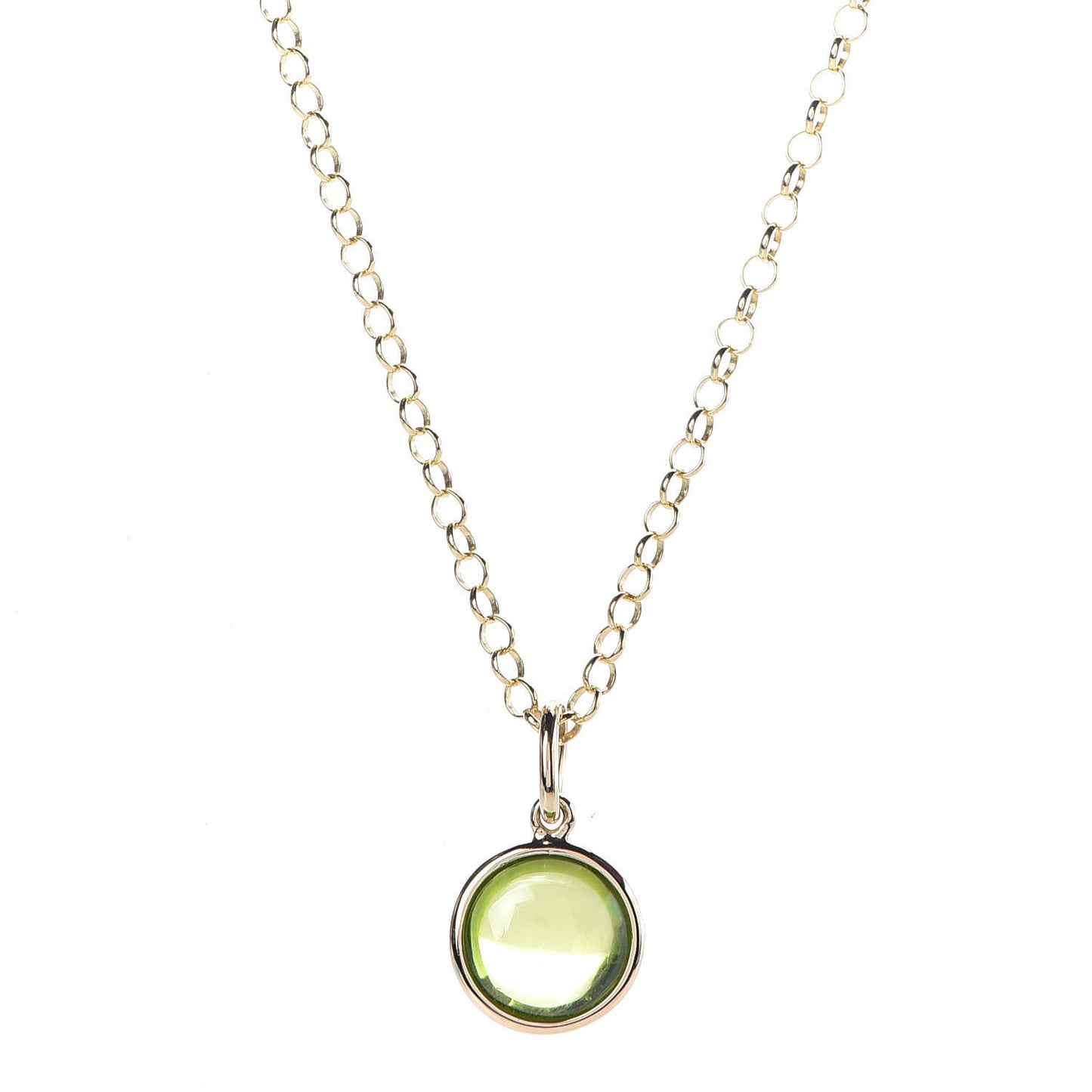 18K Yellow Gold Peridot Paloma Picasso Dot Charm Pendant Necklace
