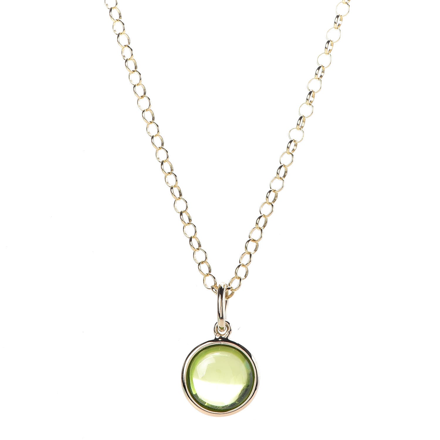 Tiffany 18K Yellow Gold Peridot Paloma Picasso Dot Charm Pendant Necklace 3 of 7