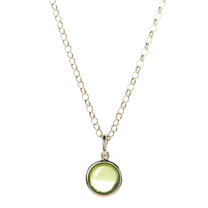 Tiffany 18K Yellow Gold Peridot Paloma Picasso Dot Charm Pendant Necklace 3 of 7