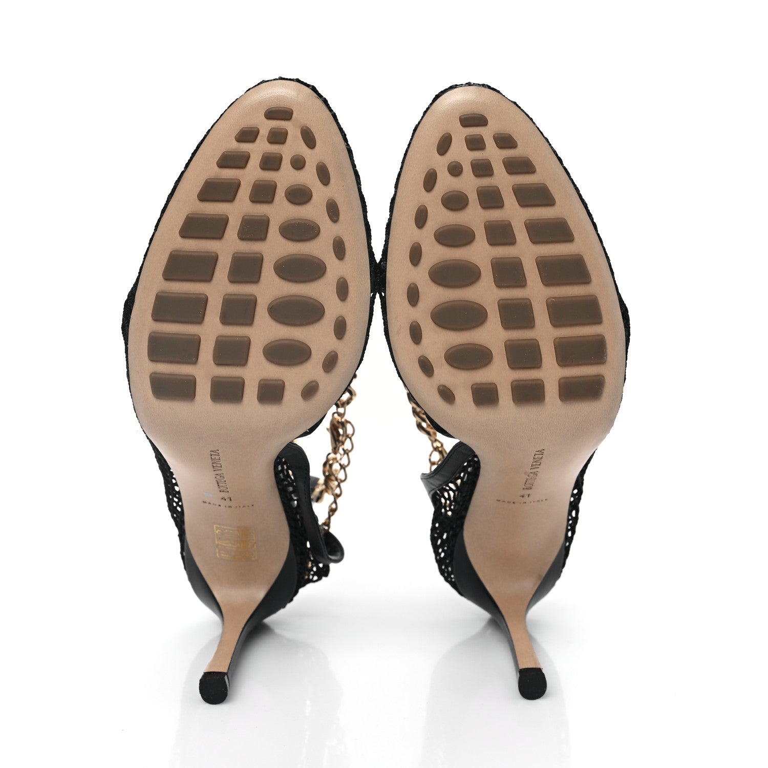 Bottega Veneta Mesh Nappa Chunky Chain Sandals 41 Black 5 of 7