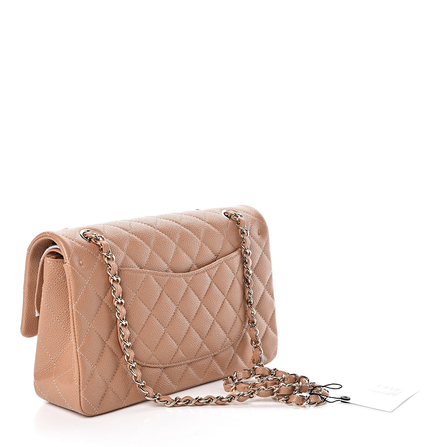 Chanel Iridescent Caviar Quilted Medium Double Flap Beige 3 of 9