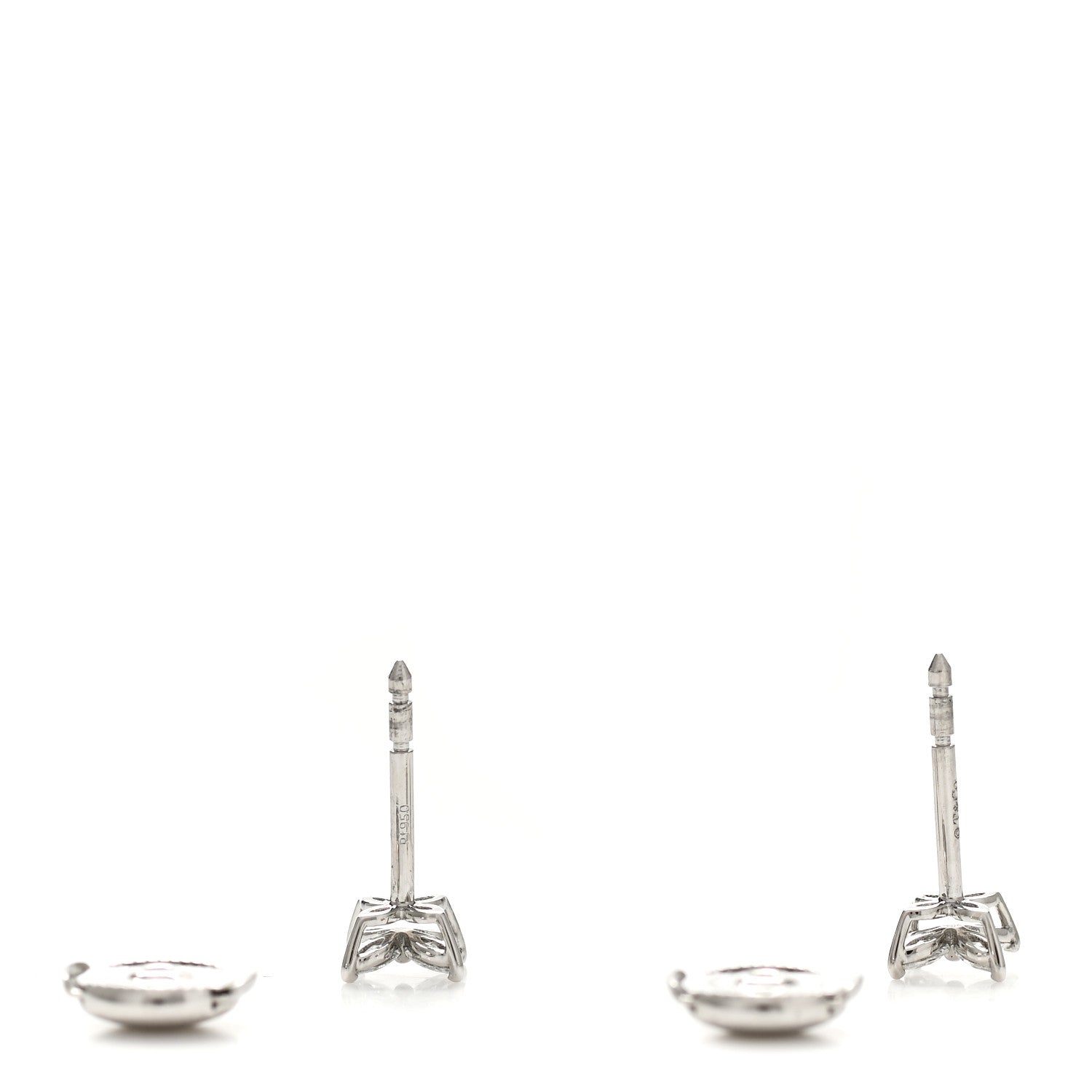 Tiffany Platinum Diamond .19ct Mini Victoria Earrings 3 of 5