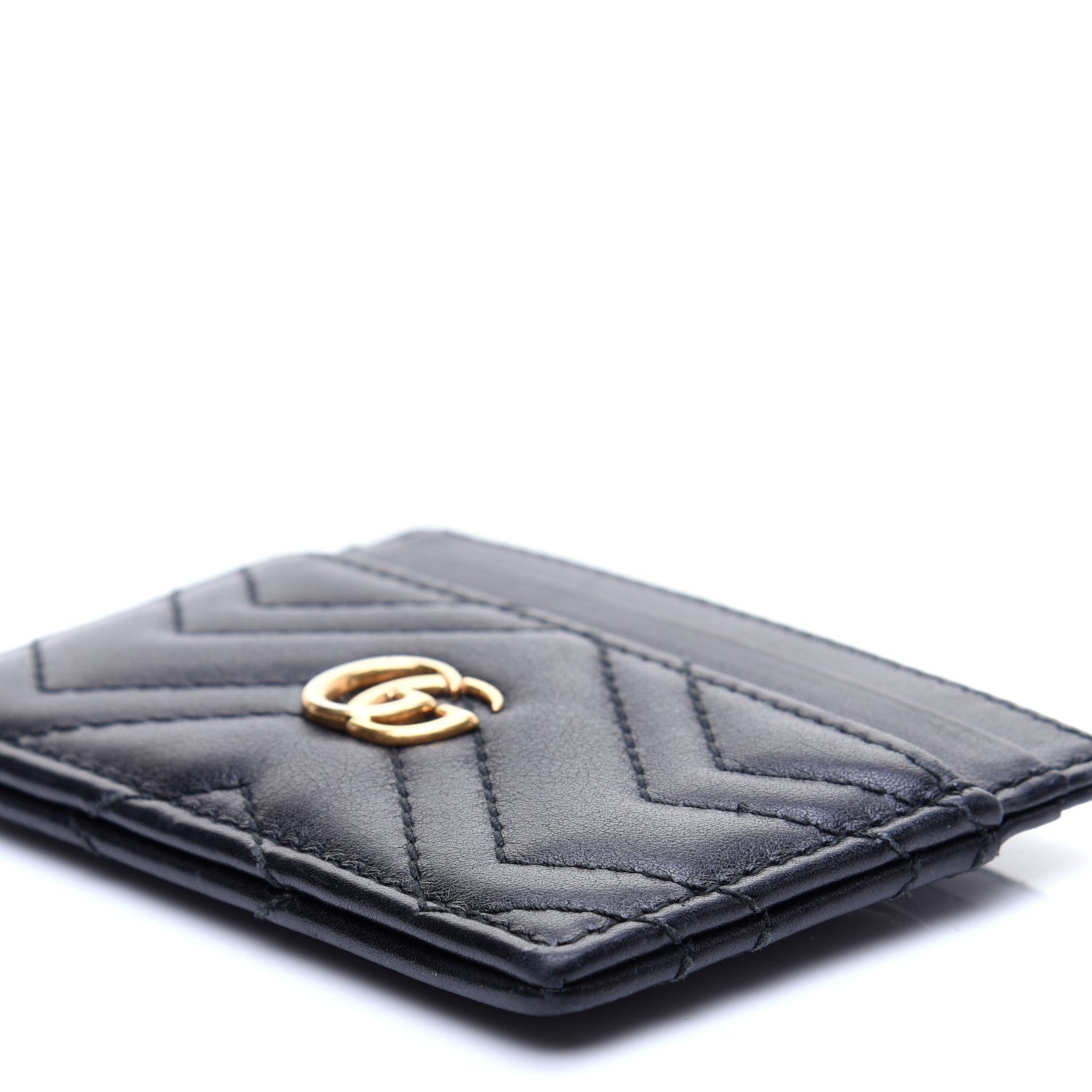 Gucci Calfskin Matelasse GG Marmont Card Holder Black 7 of 9