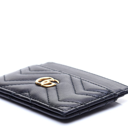 Gucci Calfskin Matelasse GG Marmont Card Holder Black 7 of 9