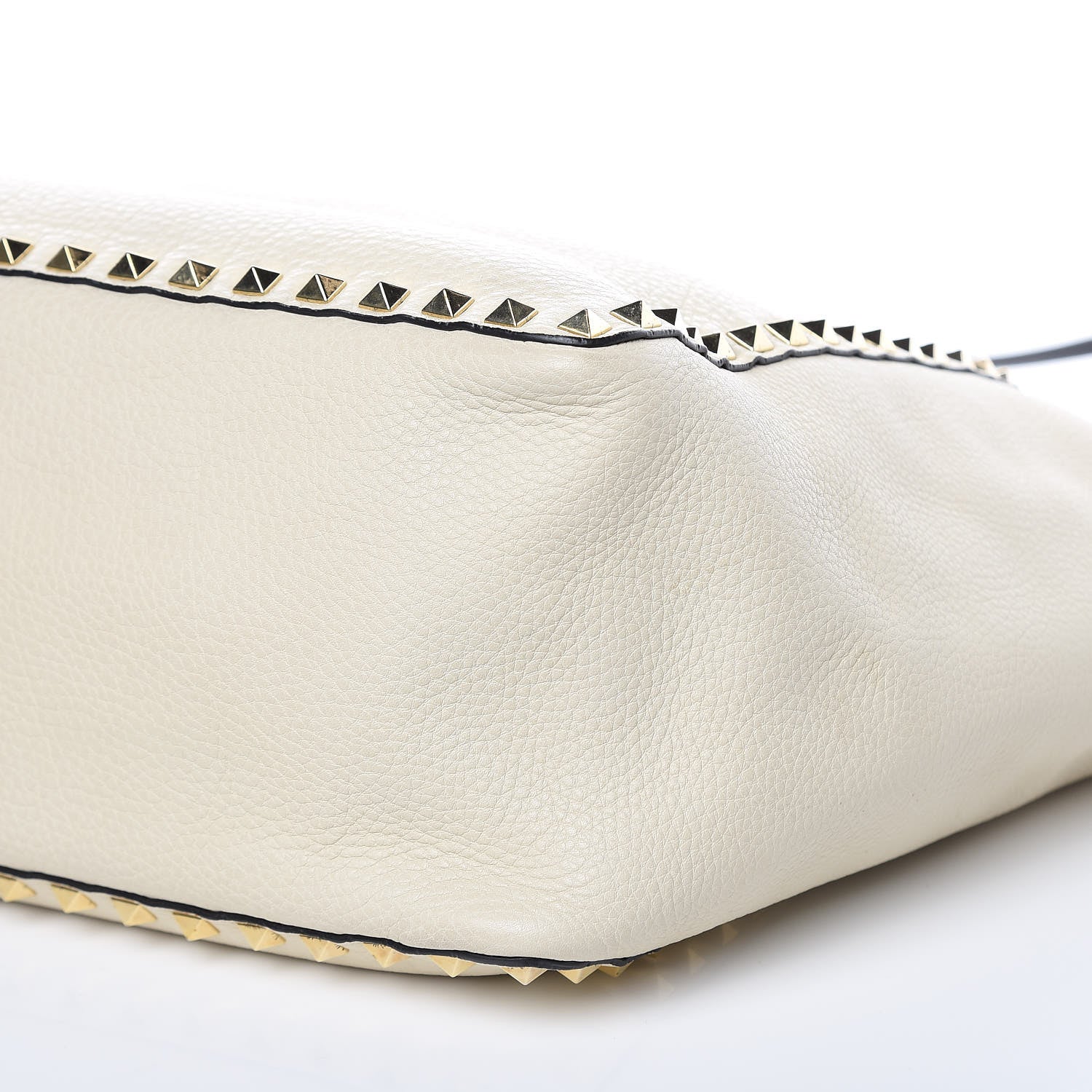 Valentino Garavani Grained Calfskin Medium Rockstud Reversible Tote Black Ivory 9 of 14