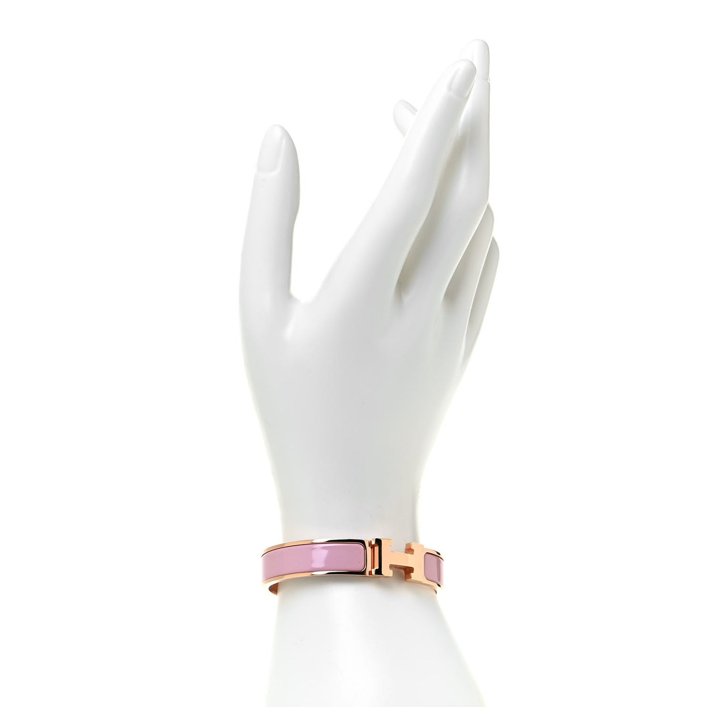 Enamel Narrow Clic Clac H Bracelet PM Rose Dragee