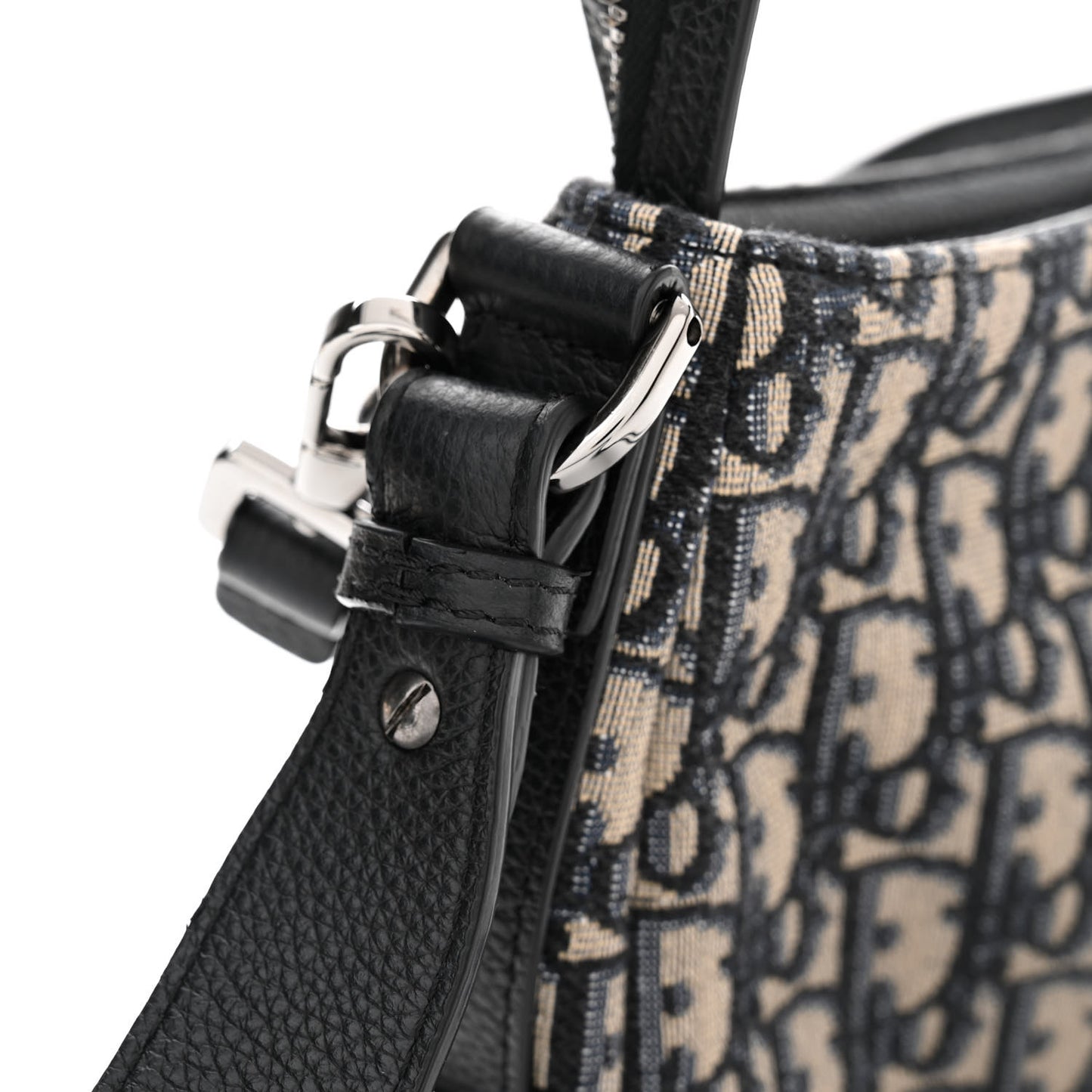 Oblique Mini Soft Saddle Bag Beige Black