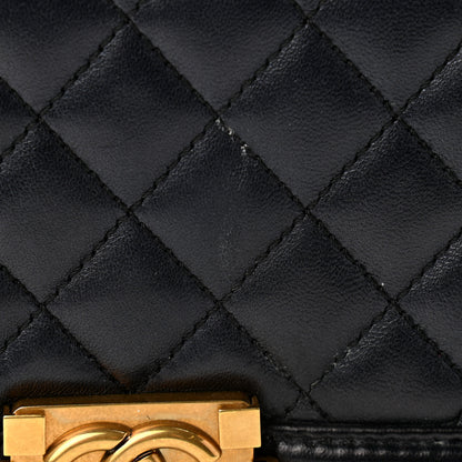 Chanel Lambskin Quilted Boy Flap Clutch Black 9 of 11