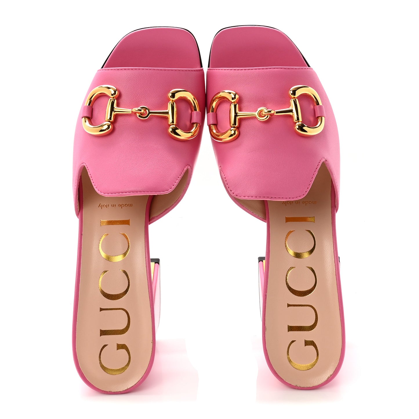 Nappa Horsebit 75mm Slide Sandals 38 Pink