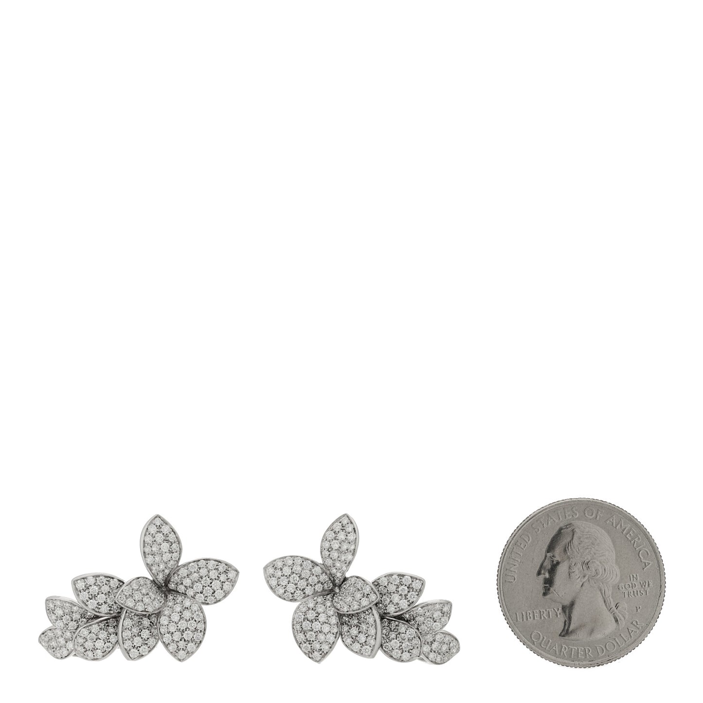 18K White Gold Diamond Petite Garden Earrings