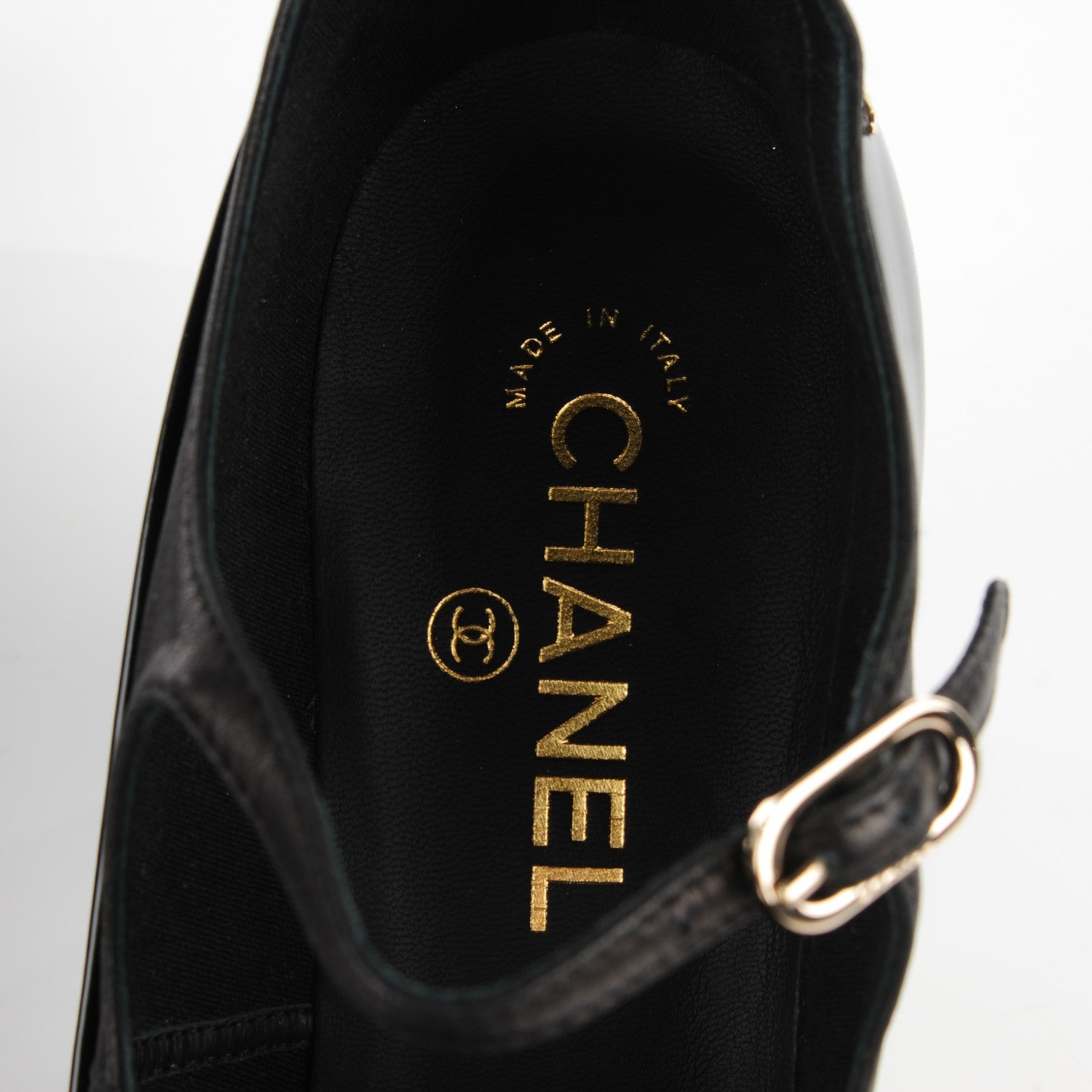 Chanel Patent CC Cap Toe Pumps 39.5 Black 8 of 8