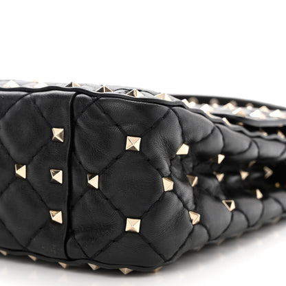 Valentino Garavani Lambskin Medium Rockstud Spike Shoulder Bag Black 10 of 11