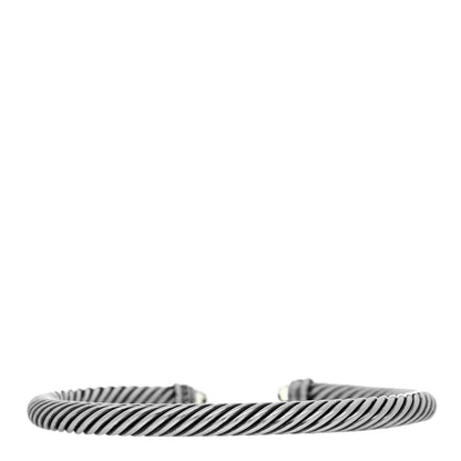 David Yurman Sterling Silver Diamond Prasiolite 5mm Cable Classics Bracelet 2 of 3