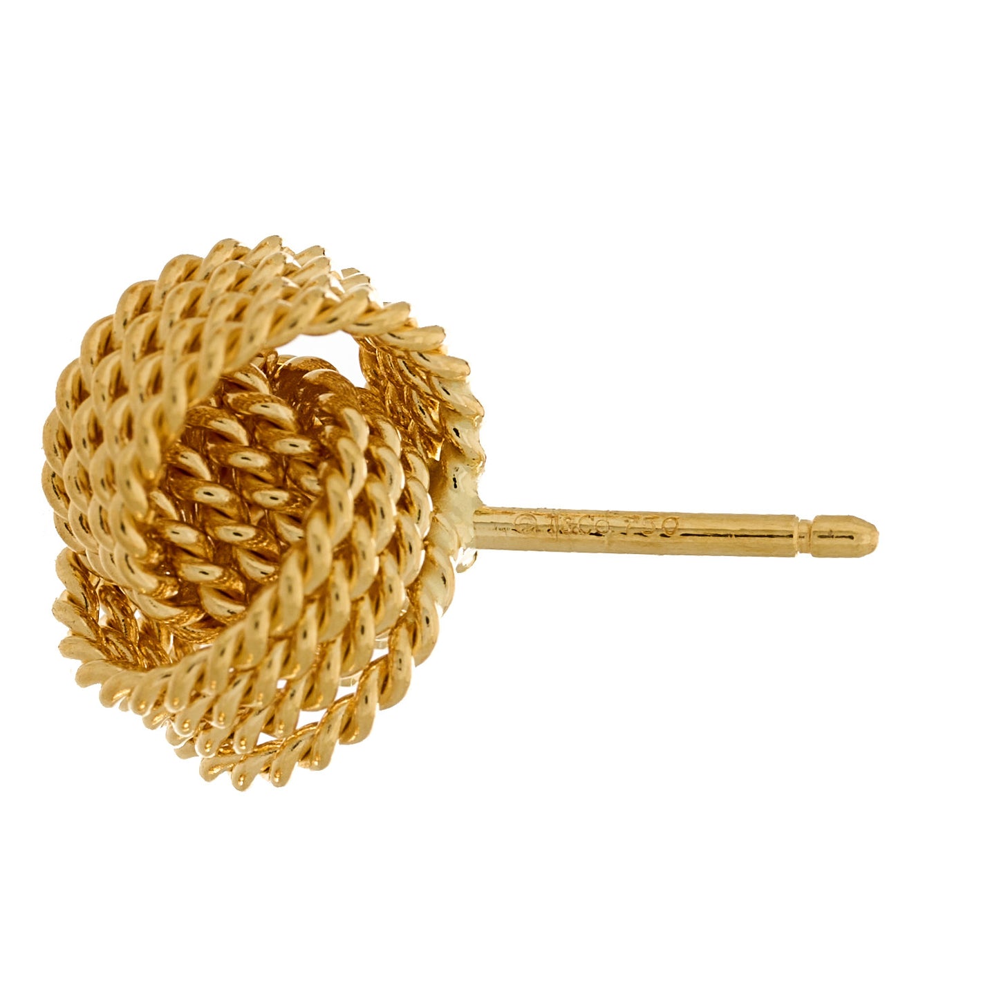 18K Yellow Gold Twist Knot Earrings