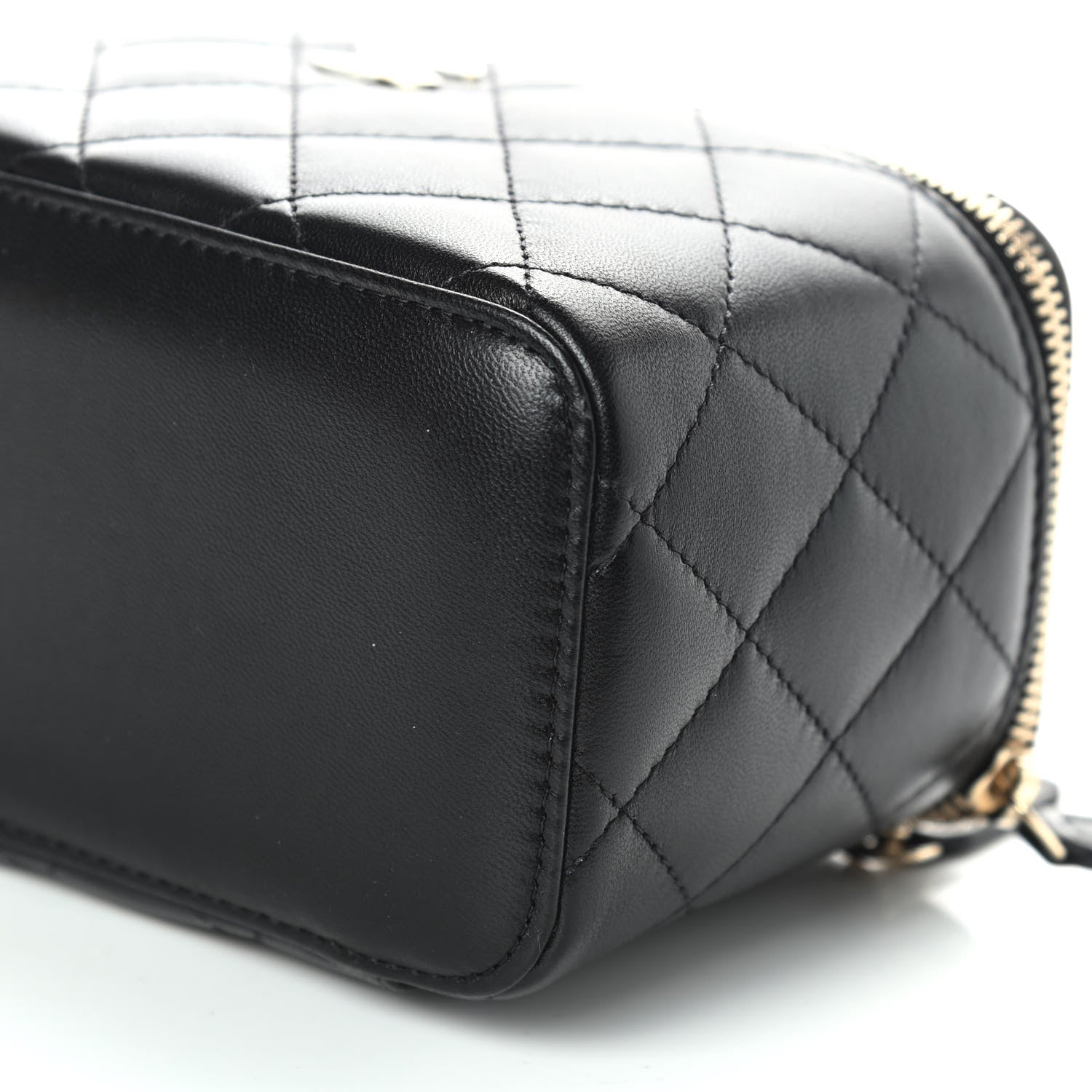 Chanel Lambskin Quilted Small Top Handle Vanity Case With Chain Black 9 of 9