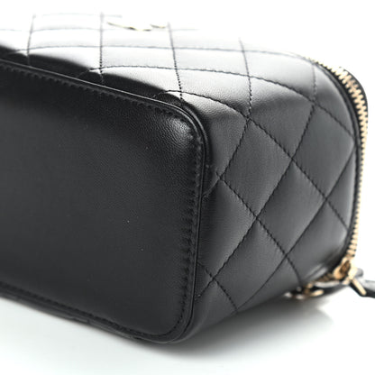 Chanel Lambskin Quilted Small Top Handle Vanity Case With Chain Black 9 of 9