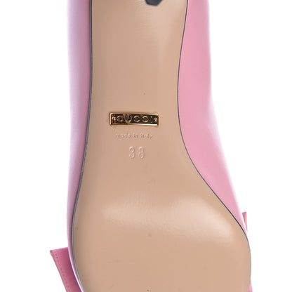 Gucci Nappa Queen Margaret Bow Mid Heel Pumps 38 Sugar Pink 7 of 11