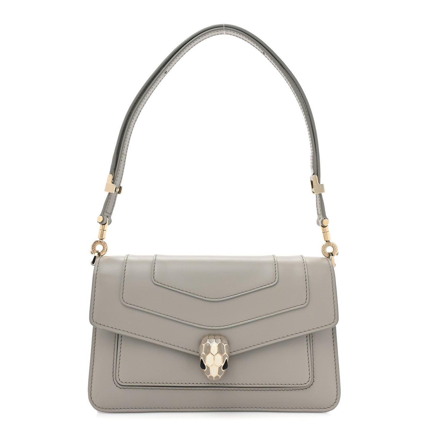 Calfskin Serpenti Forever East West Shoulder Bag Opal Grey