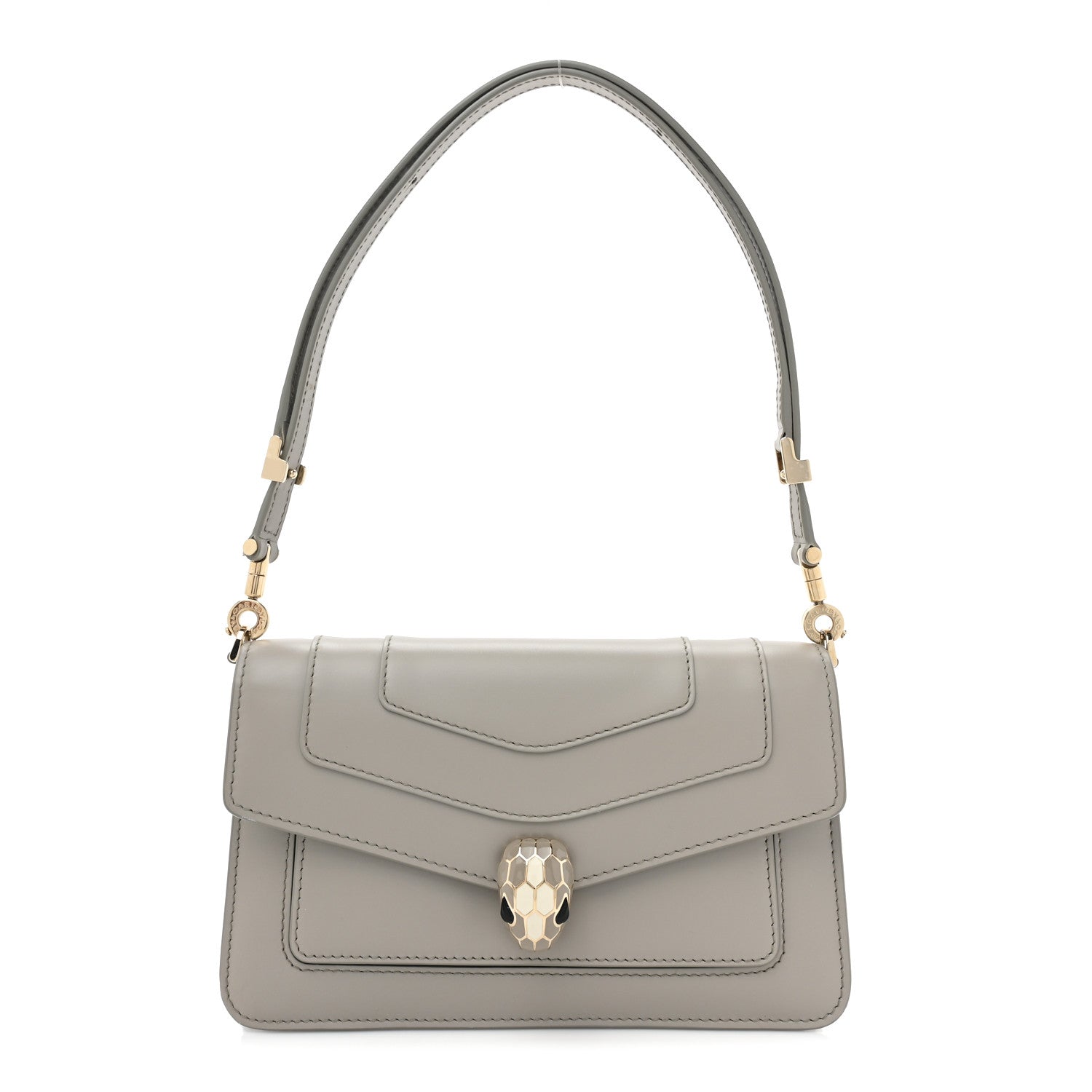 Bulgari Calfskin Serpenti Forever East West Shoulder Bag Opal Grey 1 of 14