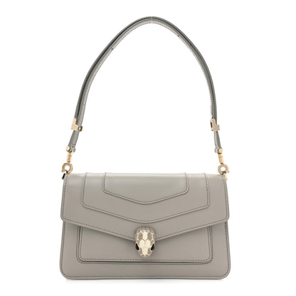 Bulgari Calfskin Serpenti Forever East West Shoulder Bag Opal Grey 1 of 14