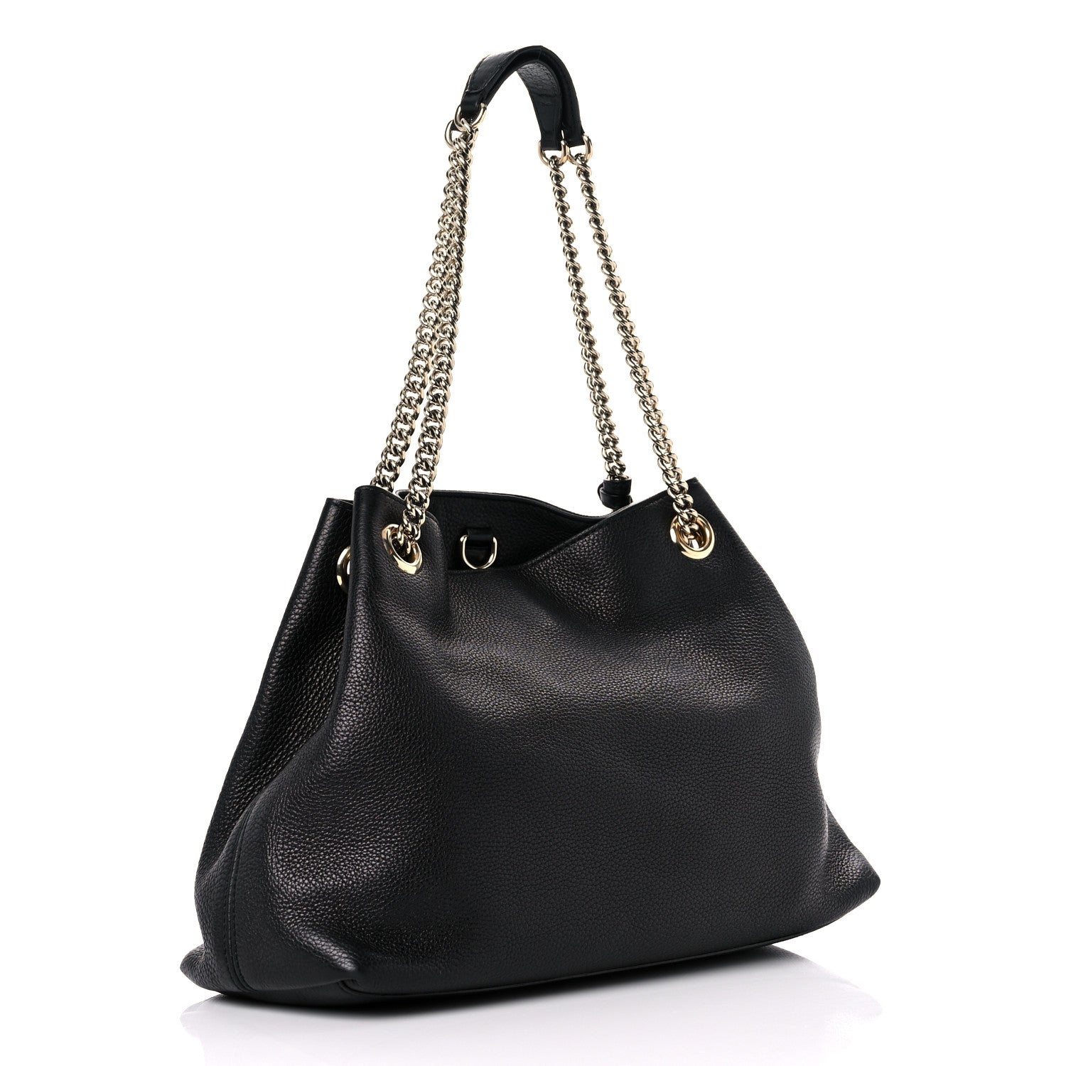 Gucci Pebbled Calfskin Medium Soho Chain Shoulder Bag Black 3 of 15