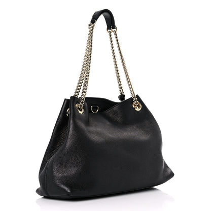 Gucci Pebbled Calfskin Medium Soho Chain Shoulder Bag Black 3 of 15