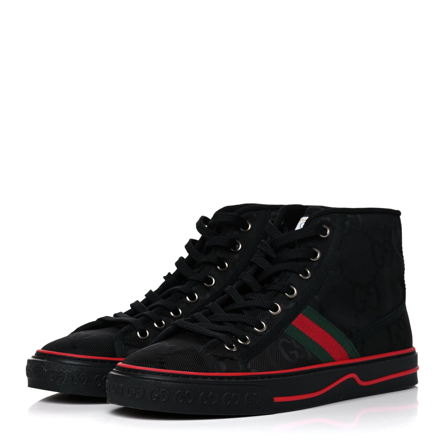 Econyl Nylon Web Monogram Off The Grid Womens 1977 Tennis High Top Sneakers 39.5 Black