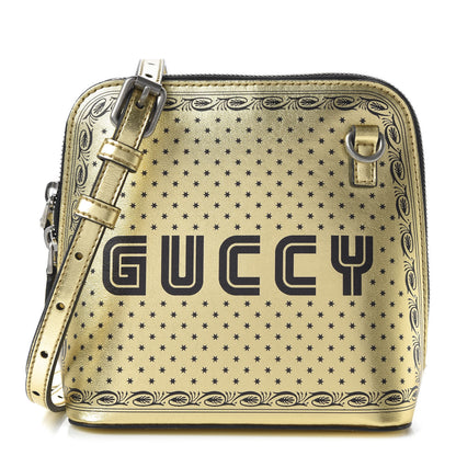 Gucci X SEGA Calfskin GUCCY Stars Mini Dome Shoulder Bag Gold 1 of 10