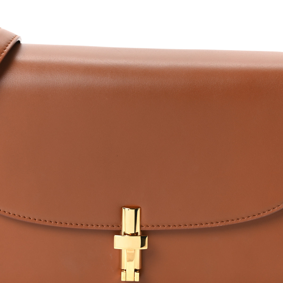 The Row Sleek Calfskin The Sofia 8.75 Crossbody Twany 7 of 9