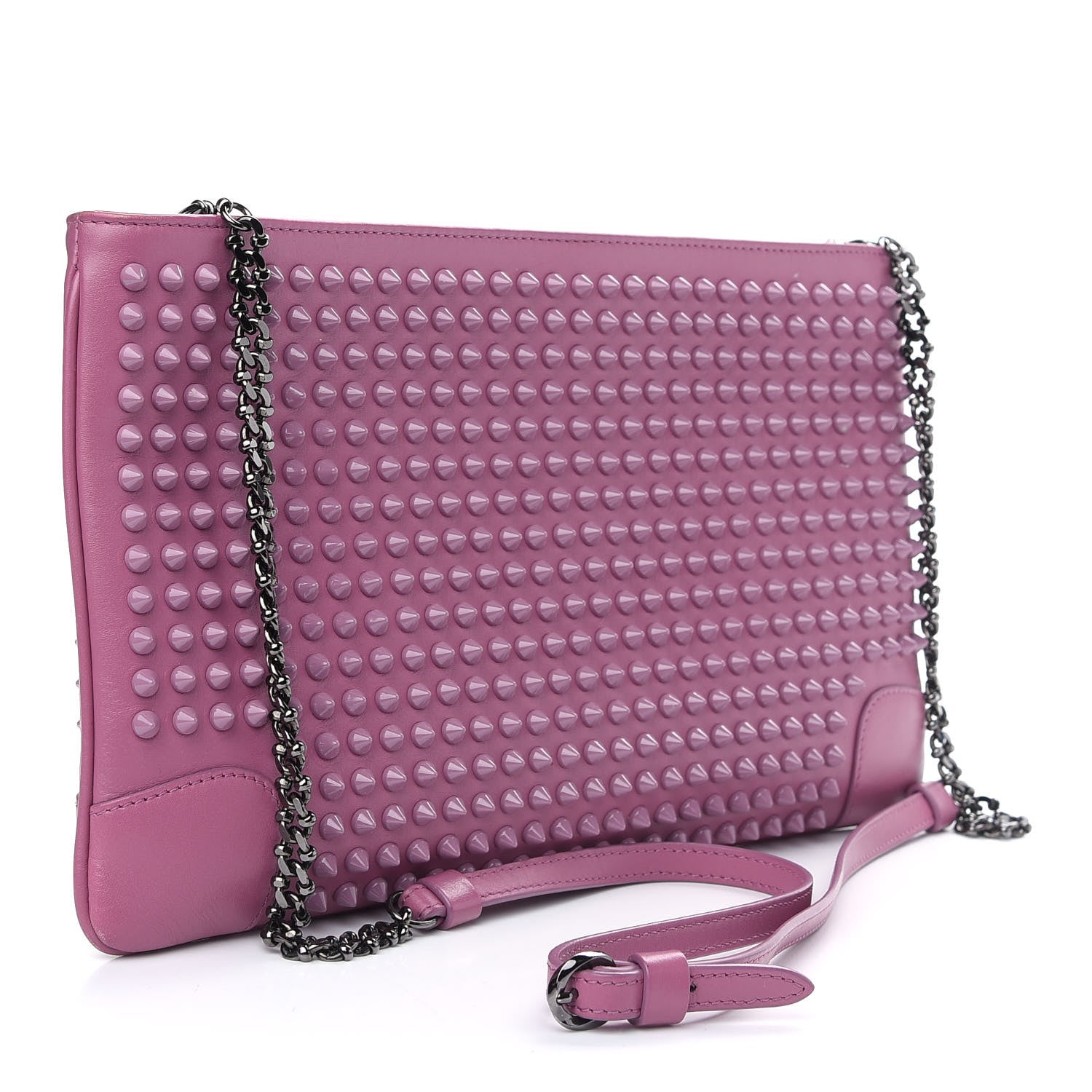 Christian Louboutin Calfskin Studded Loubiposh Clutch Rosette 2 of 8