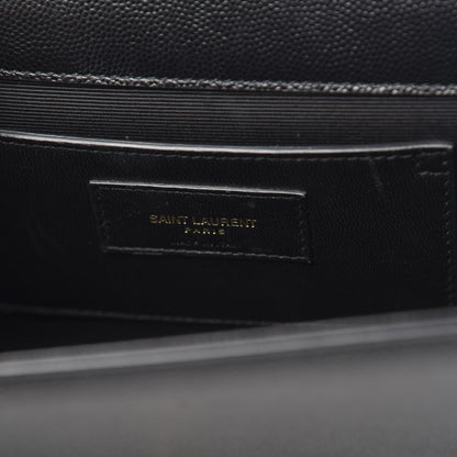 Saint Laurent Grain De Poudre Medium Classic Monogram Kate Satchel Black 6 of 10