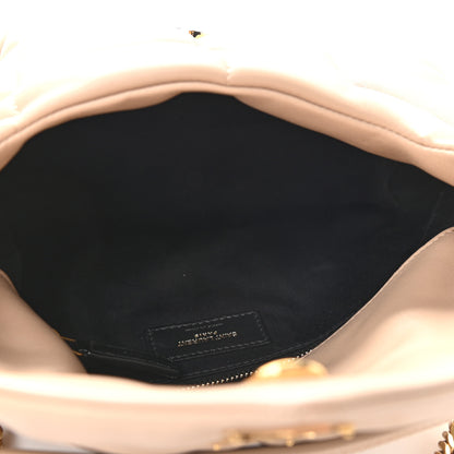 Saint Laurent Lambskin Quilted Small Loulou Puffer Monogram Chain Satchel Dark Beige 5 of 9